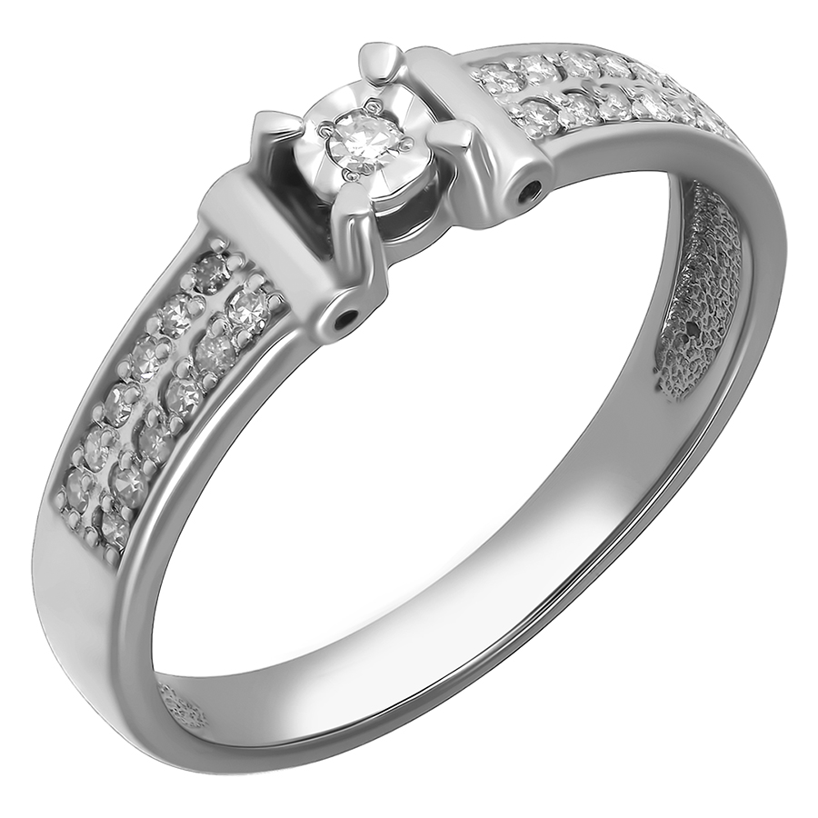 Кольцо, серебро, бриллиант, SК-105-05